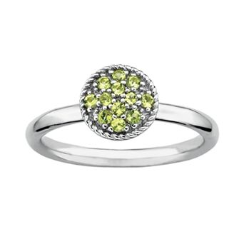 Stacks & Stones Sterling Silver Peridot Cluster Stack Ring
