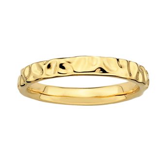 Stacks & Stones 18k Gold Over Silver Hammered Stack Ring