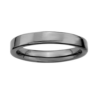 Stacks & Stones Ruthenium-Plated Sterling Silver Stack Ring