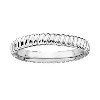 Stacks & Stones Sterling Silver Ribbed Stack Ring
