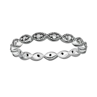 Stacks & Stones Sterling Silver 1/4 ct T.W. Diamond Eternity Stack Ring