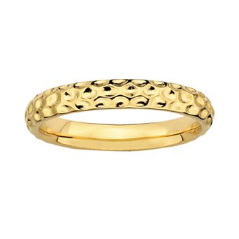 Stacks & Stones 18k Gold Over Silver Hammered Stack Ring