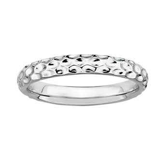 Stacks & Stones Sterling Silver Hammered Stack Ring