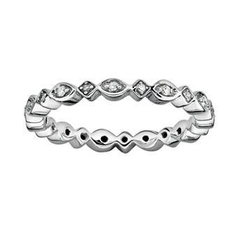 Stacks & Stones Sterling Silver Diamond Accent Eternity Stack Ring