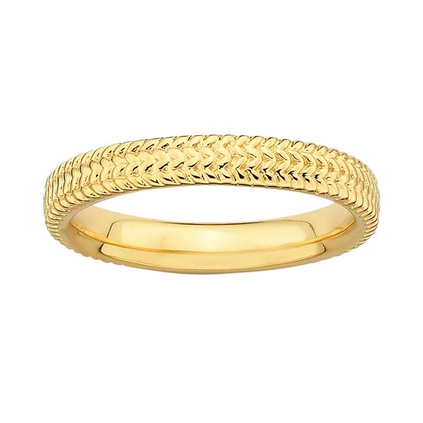 Stacks & Stones 18k Gold Over Silver Textured Stack Ring