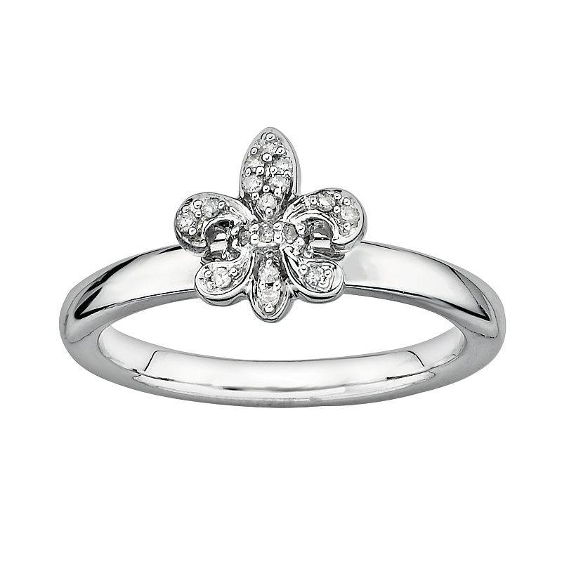 UPC 886774000114 product image for Stacks & Stones Sterling Silver Diamond Accent Fleur-de-Lis Stack Ring, Women's, | upcitemdb.com