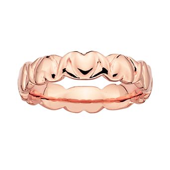 Stacks & Stones 18k Rose Gold Over Silver Heart Stack Ring