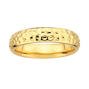 Stacks & Stones 18k Gold Over Silver Hammered Stack Ring
