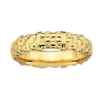 Stacks & Stones 18k Gold Over Silver Textured Stack Ring
