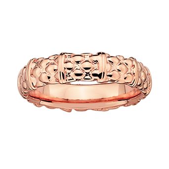 Stacks & Stones 18k Rose Gold Over Silver Textured Stack Ring