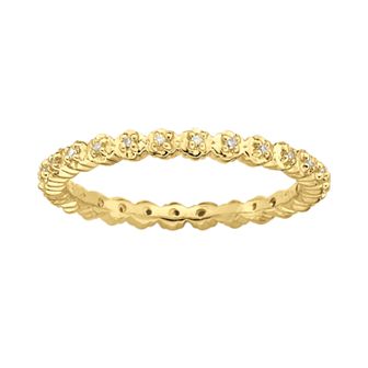 Stacks & Stones 18k Gold Over Silver Diamond Accent Stack Ring