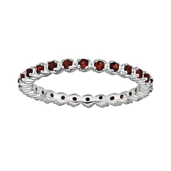 Stacks & Stones Sterling Silver Garnet Stack Ring