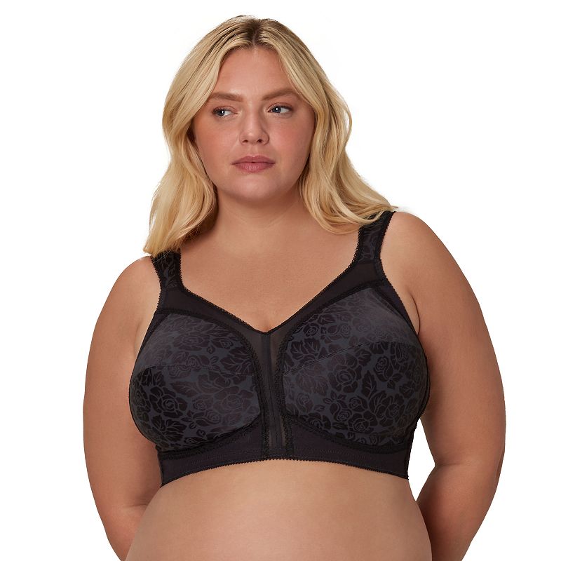 Playtex 18 Hour Ultimate Shoulder Comfort Wireless Bra 4693, Women's, Size: 46 Dd, Black