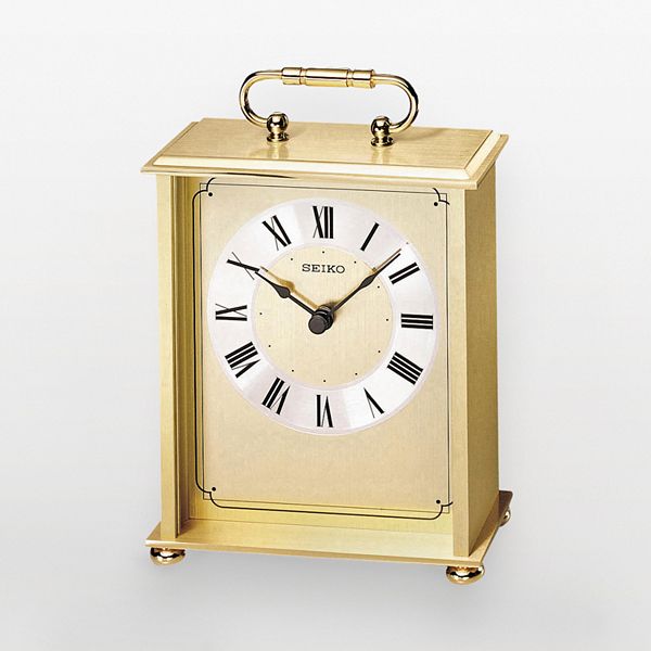 Seiko Gold Tone Brass Carriage Clock - QHG102GL