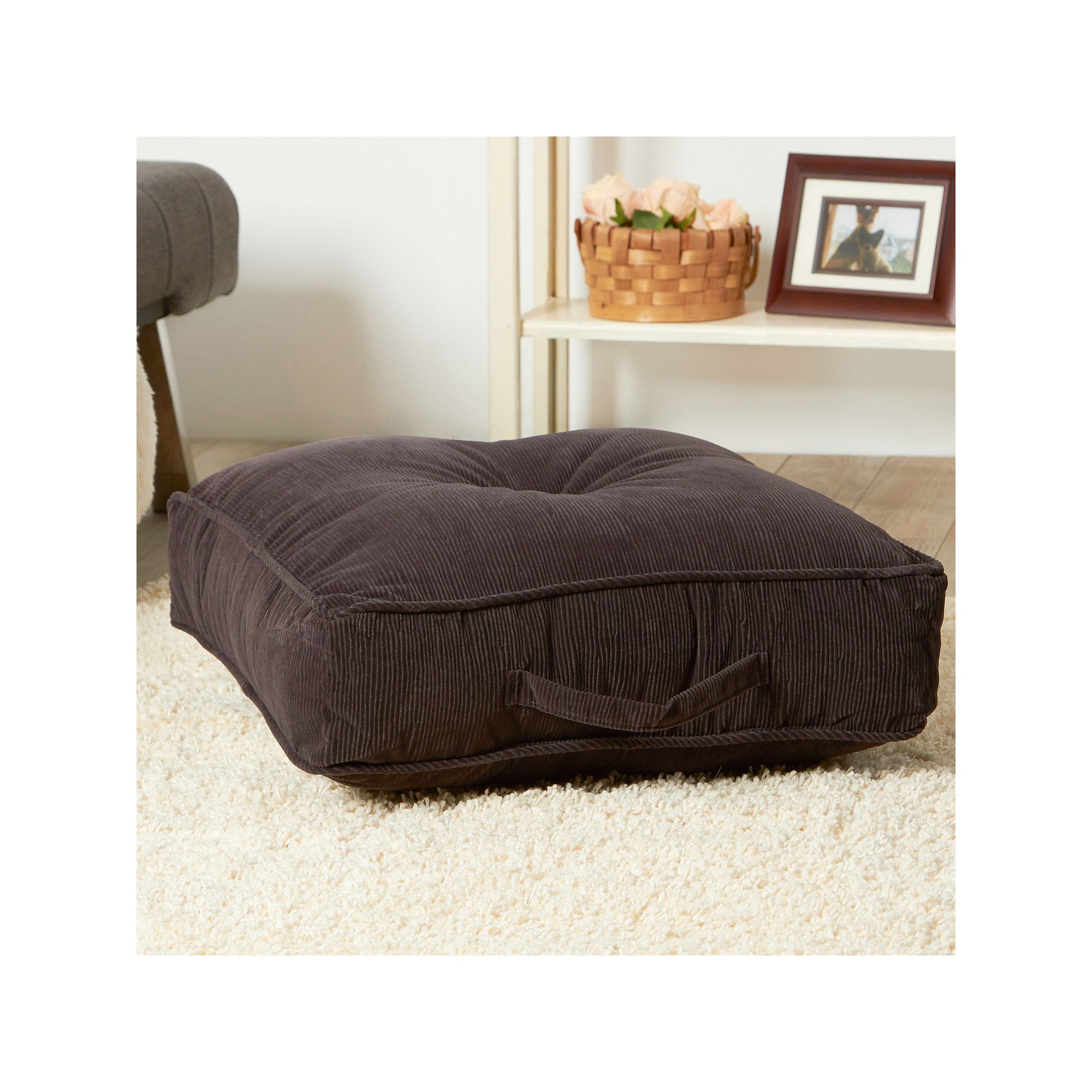 Corduroy Floor Cushion, Grey