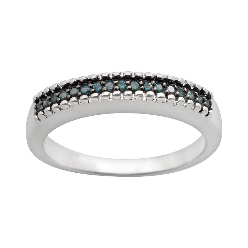 92243401 Sterling Silver 1/7-ct. T.W. Blue Diamond Ring, Wo sku 92243401