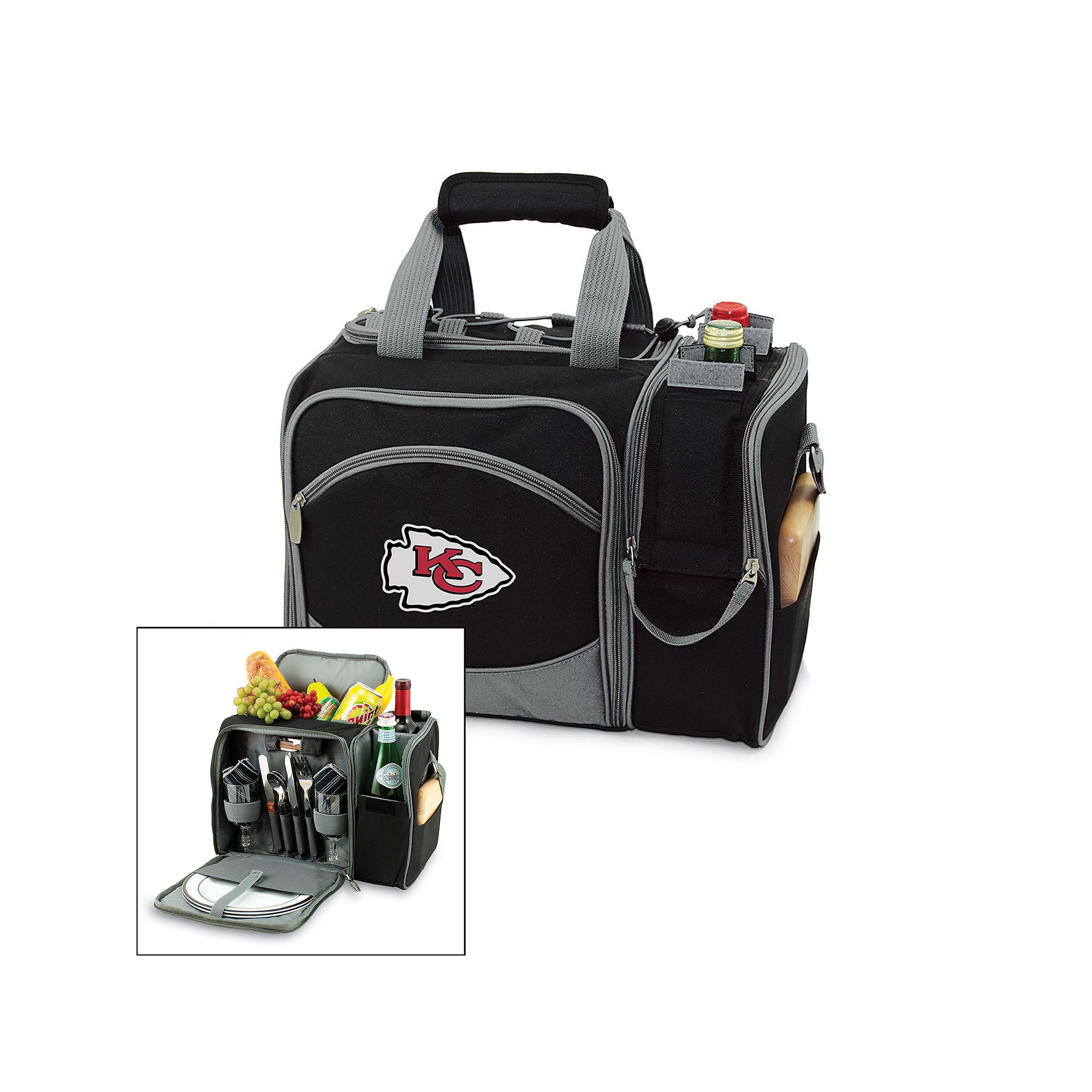 Picnic Time Kansas City Chiefs Malibu Insulated Picnic Cooler, Black