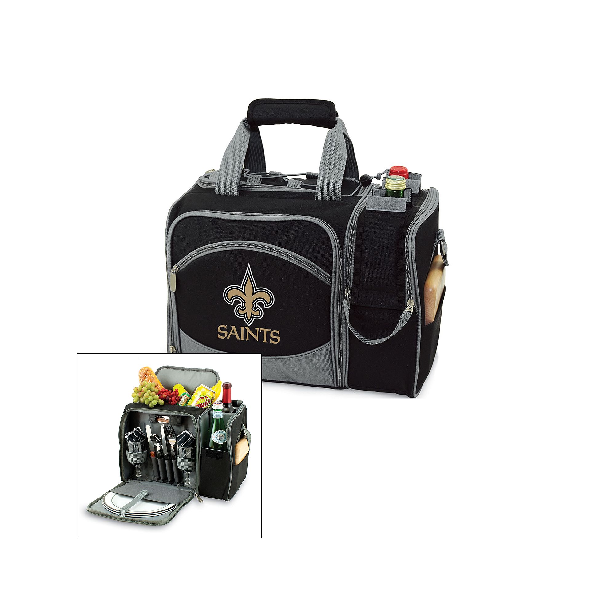 Picnic Time New Orleans Saints Malibu Insulated Picnic Cooler, Black