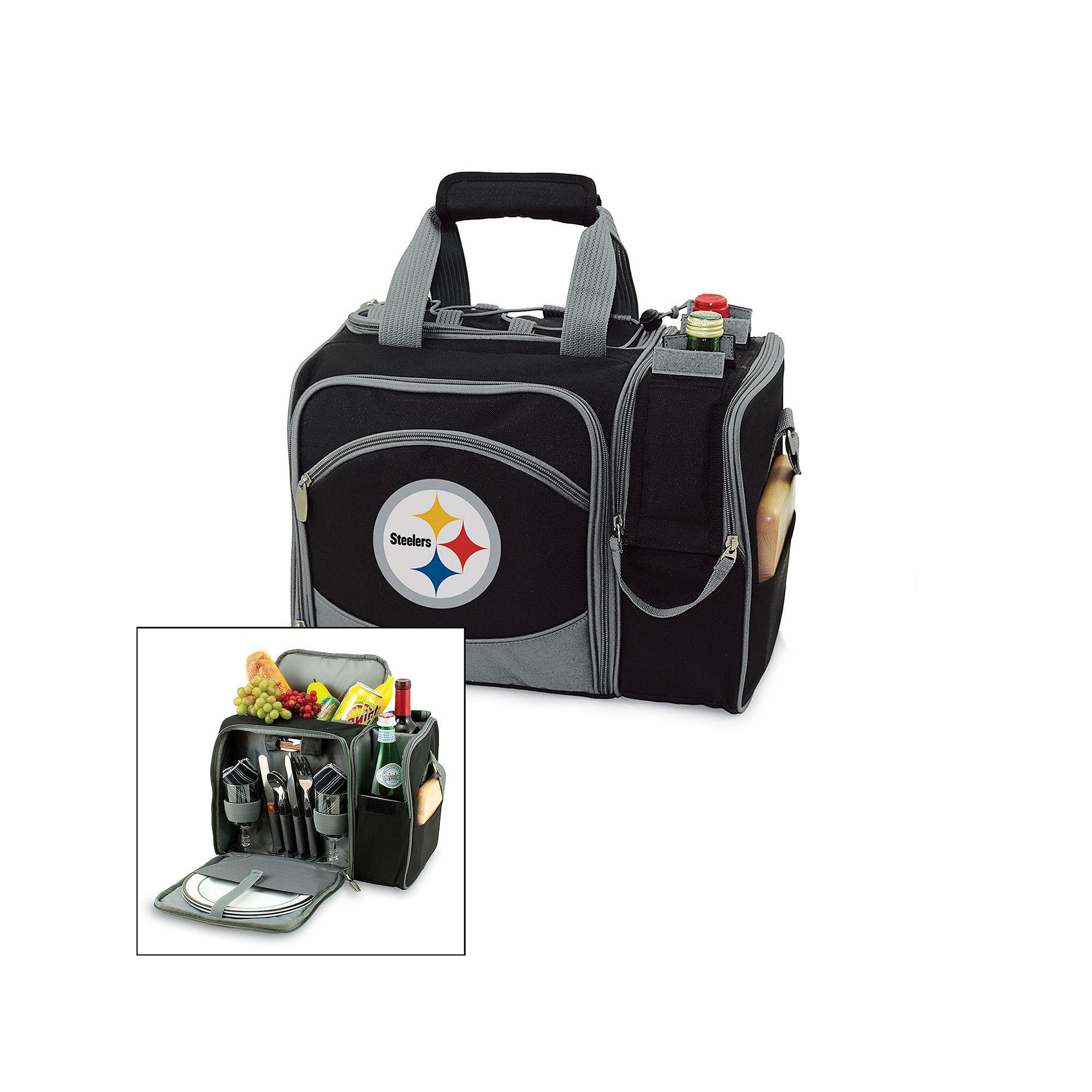 Picnic Time Pittsburgh Steelers Malibu Insulated Picnic Cooler, Black