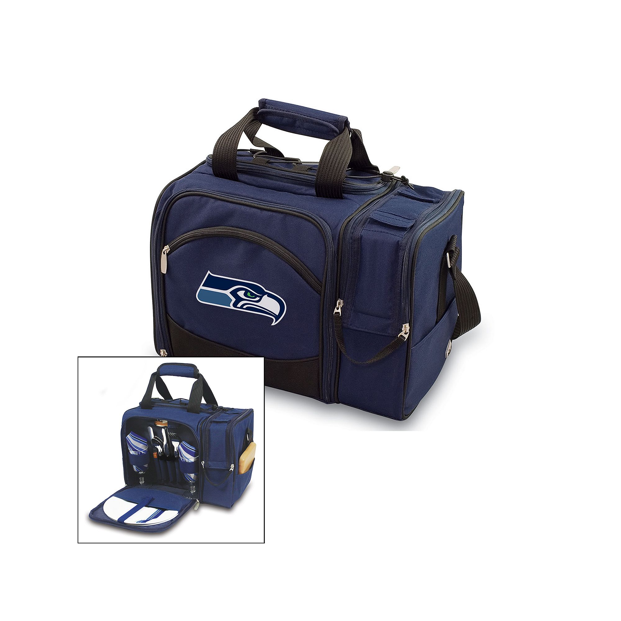 Picnic Time Seattle Seahawks Malibu Insulated Picnic Cooler, Navy Blue