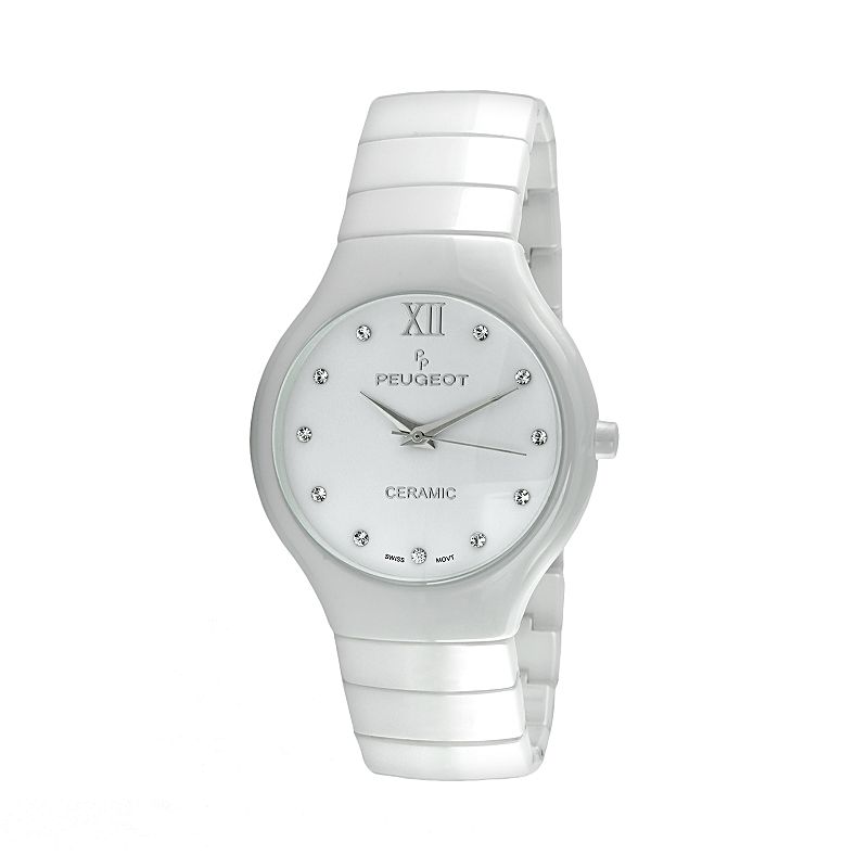 Peugeot Womens Ceramic Crystal Watch - PS4898WT, White