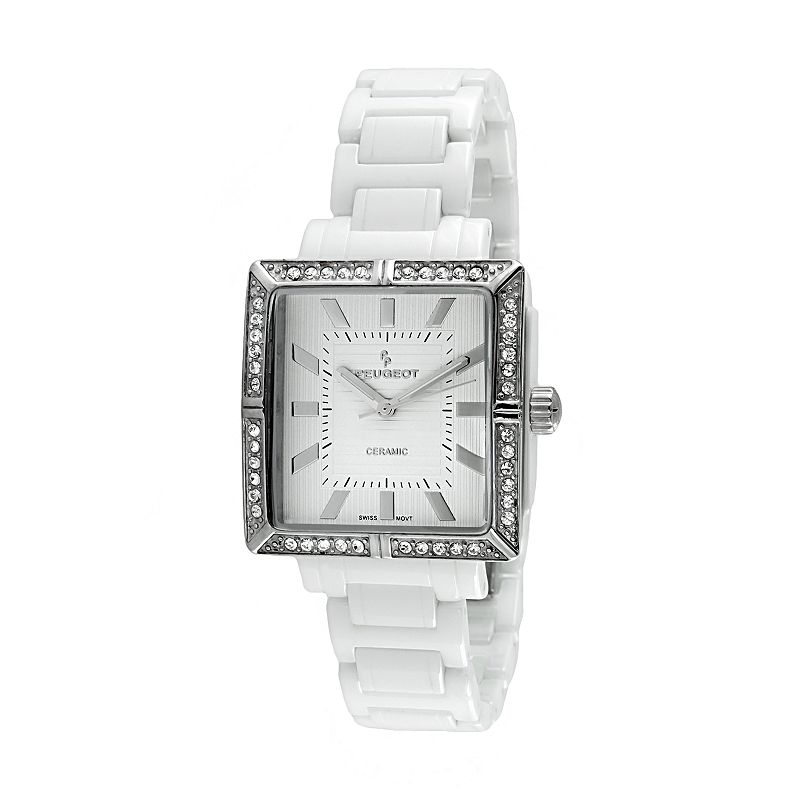 Peugeot Womens Crystal Watch - PS4903WT, White