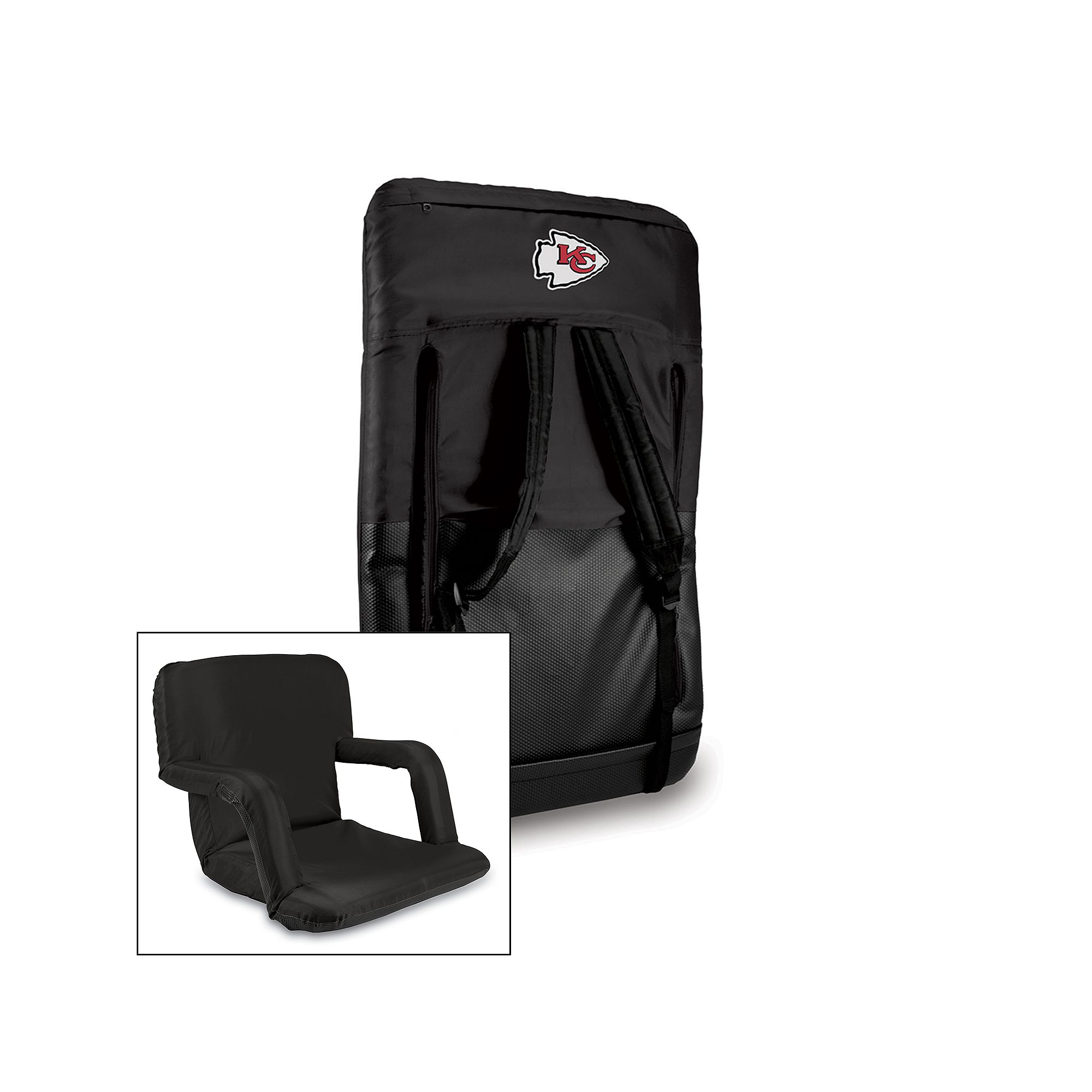 Picnic Time Kansas City Chiefs Ventura Portable Chair, Black