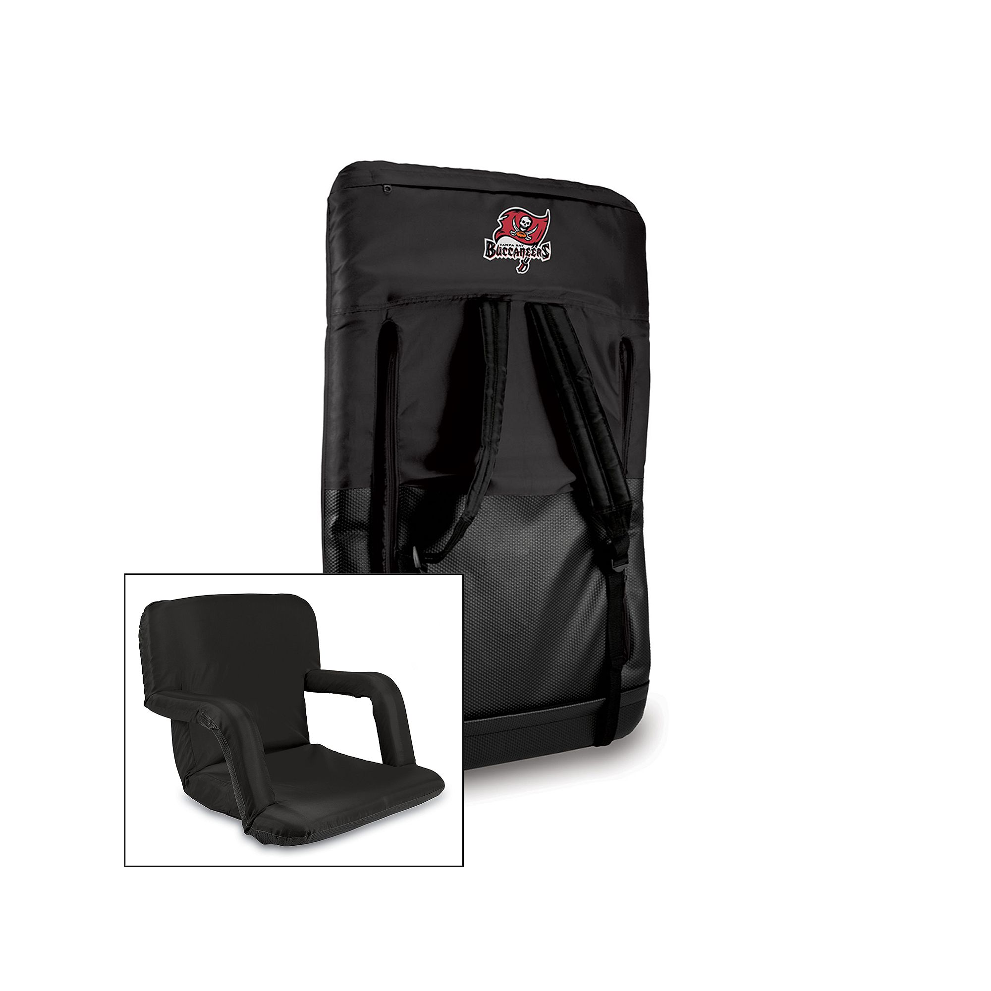 Picnic Time Tampa Bay Buccaneers Ventura Portable Chair, Black