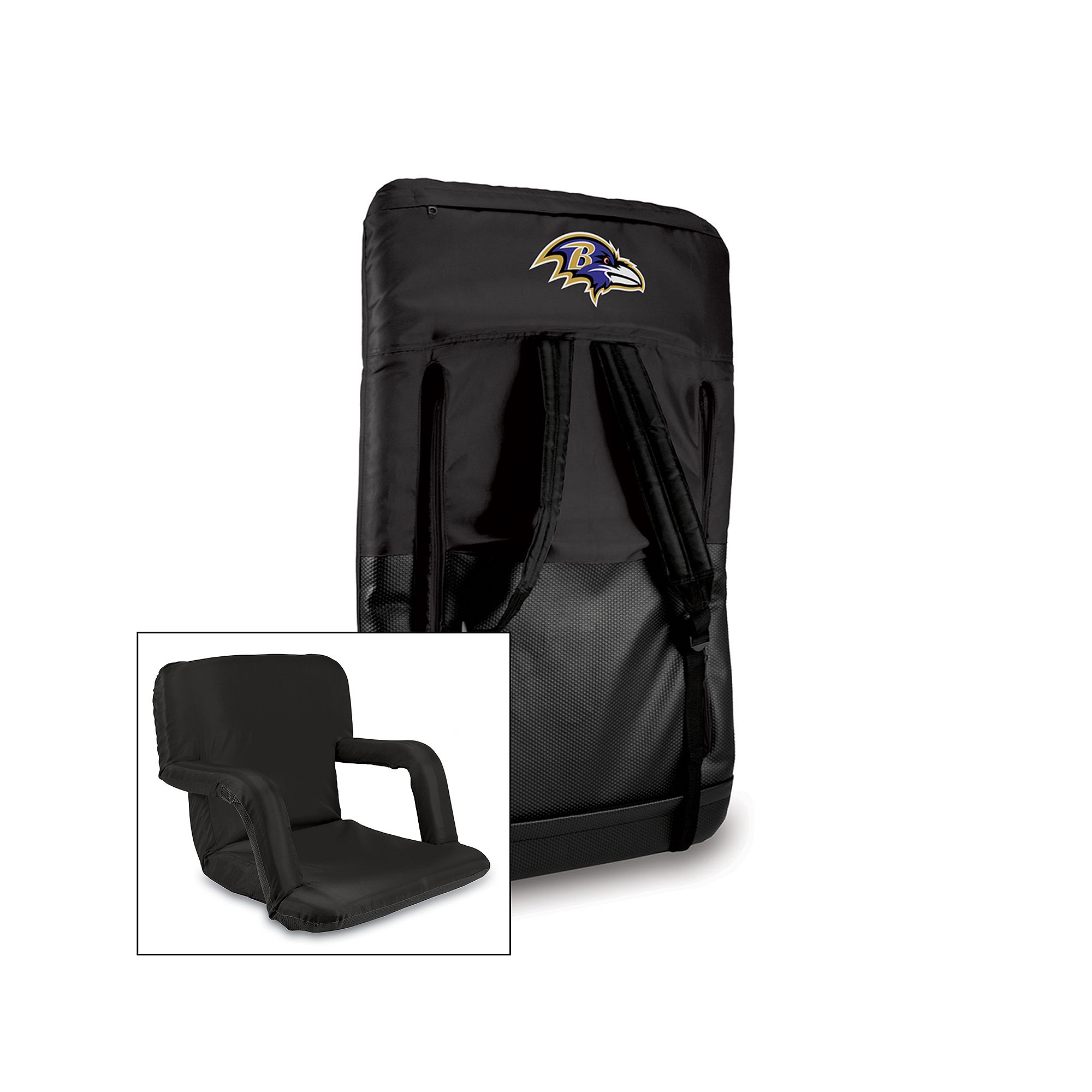 Picnic Time Baltimore Ravens Ventura Portable Chair, Black