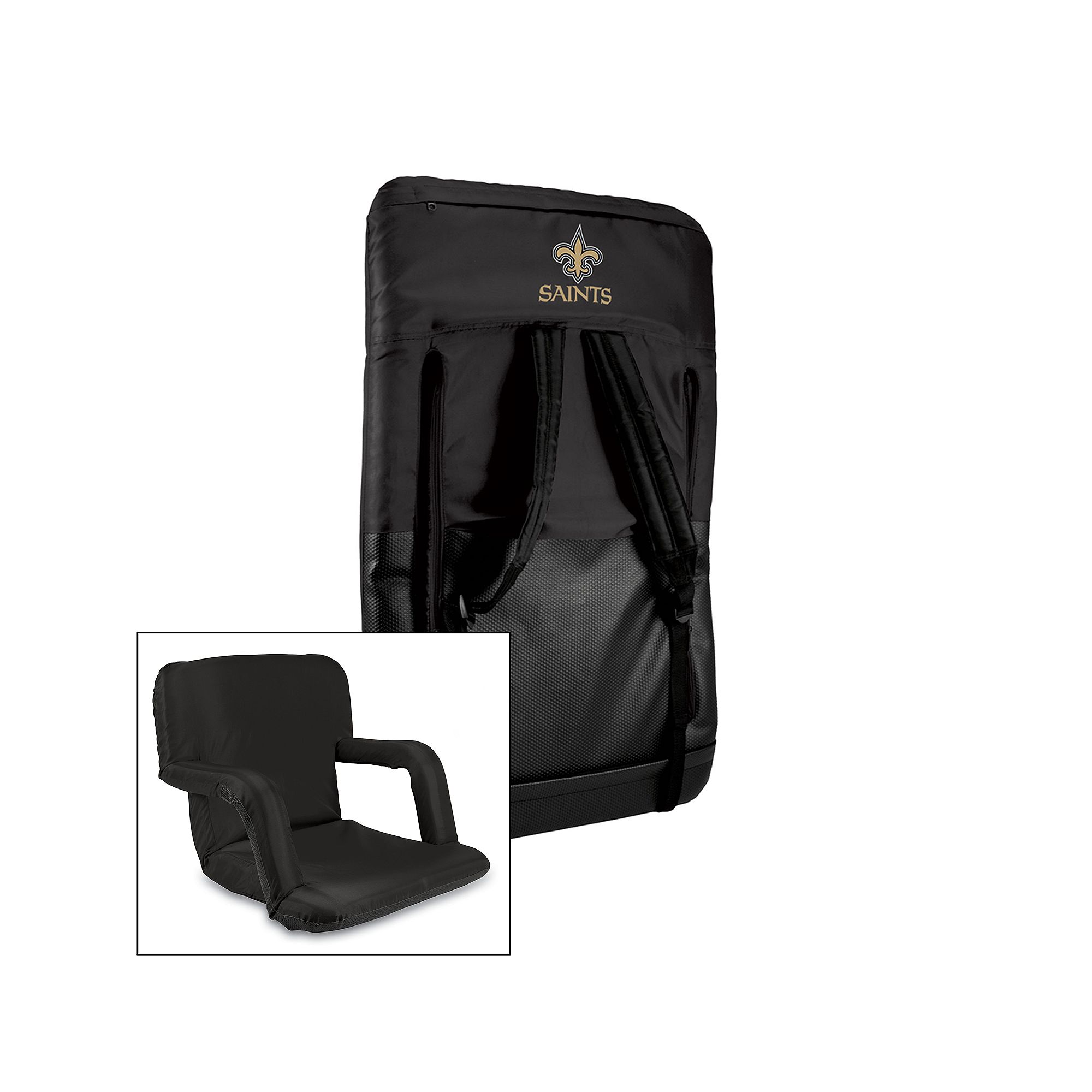 Picnic Time New Orleans Saints Ventura Portable Chair, Black