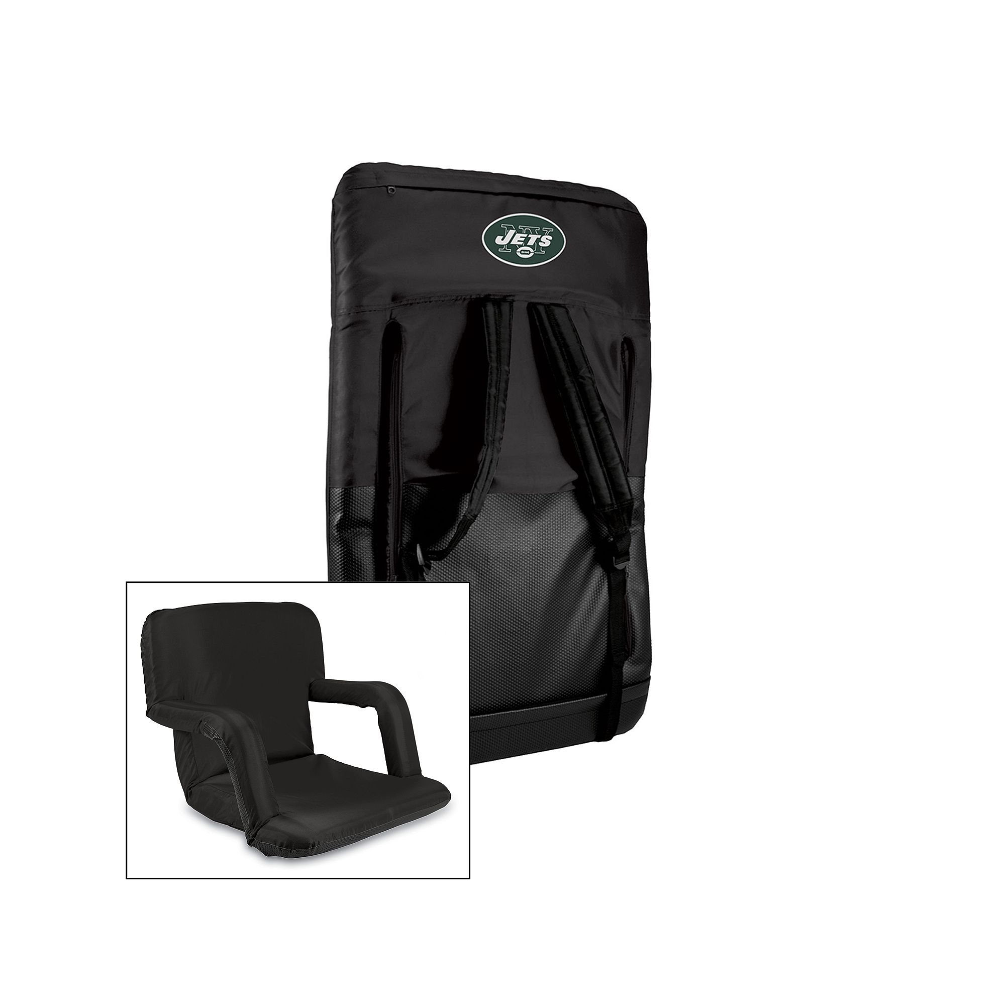 Picnic Time New York Jets Ventura Portable Chair, Black