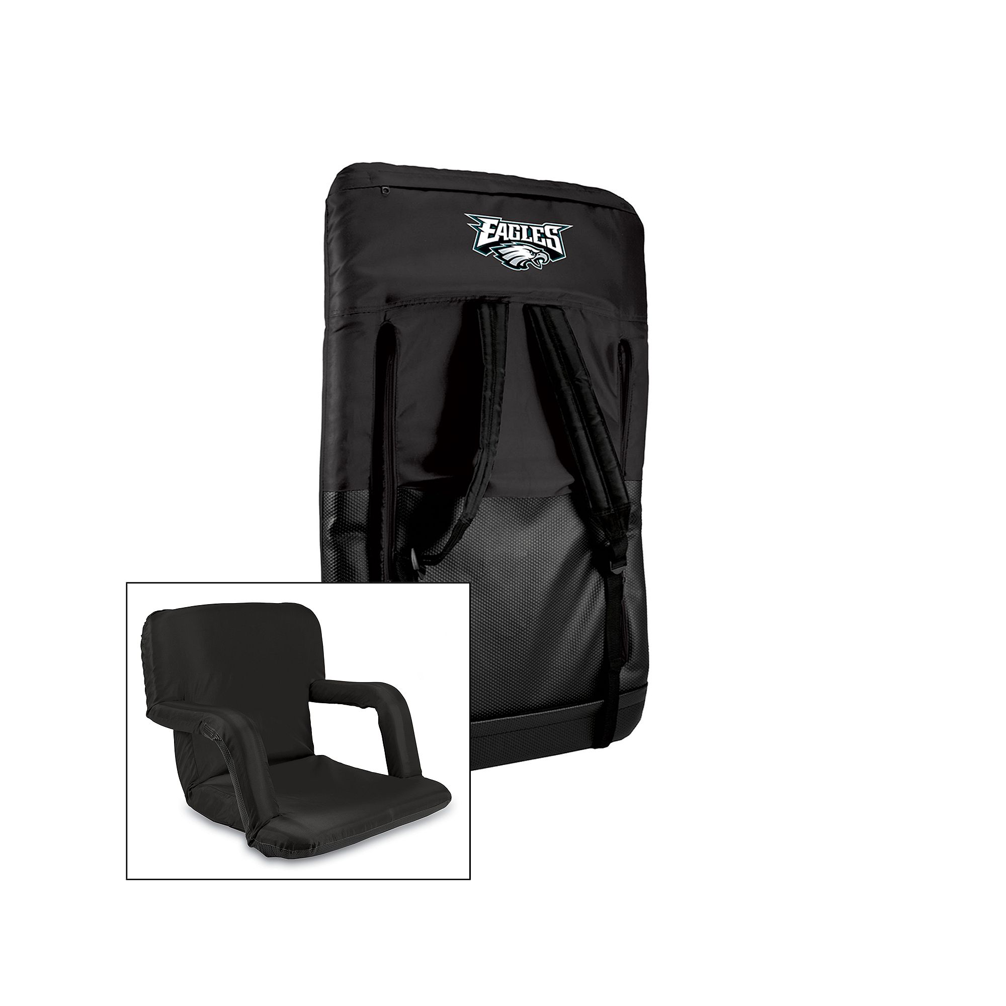 Picnic Time Philadelphia Eagles Ventura Portable Chair, Black