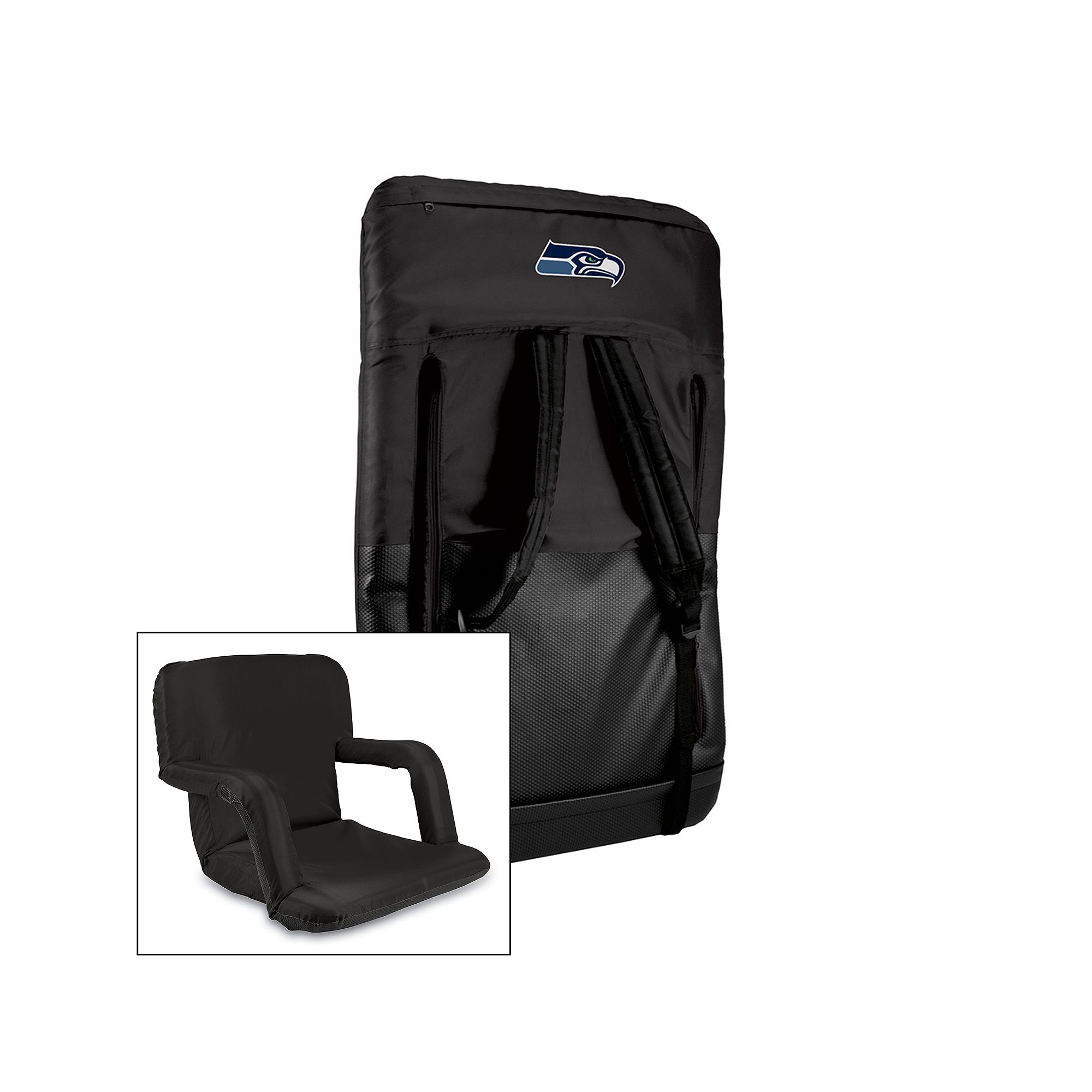 Picnic Time Seattle Seahawks Ventura Portable Chair, Black