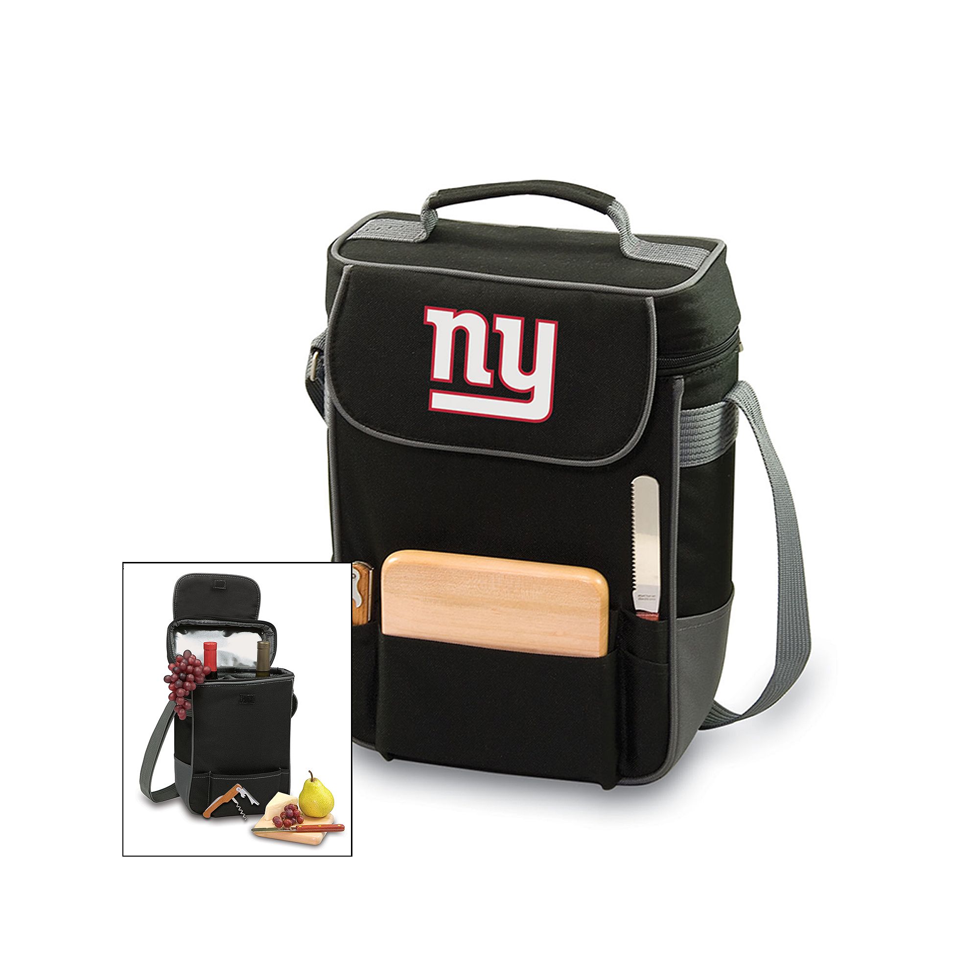 Picnic Time New York Giants Insulated Wine Tote, Black