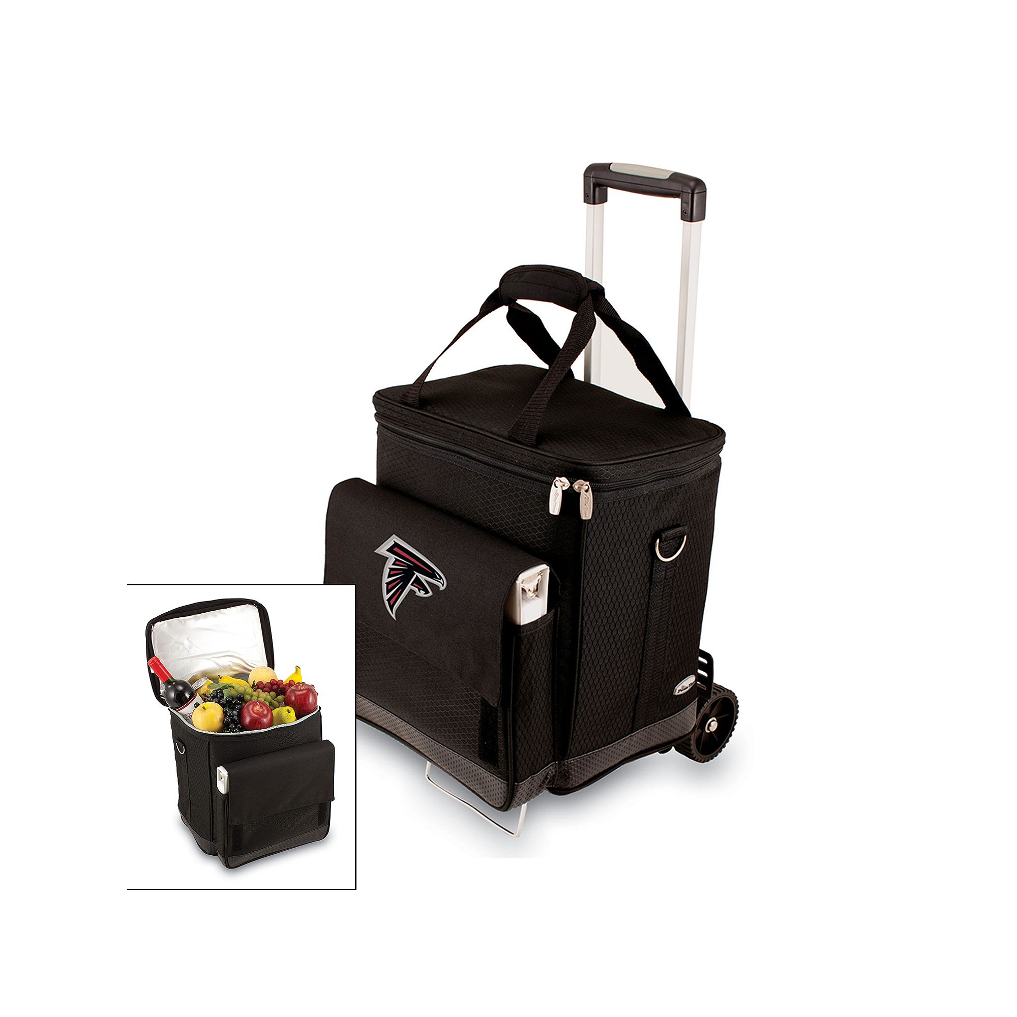 Picnic Time Atlanta Falcons Cellar Insulated Wine Cooler & Hand Cart, Black