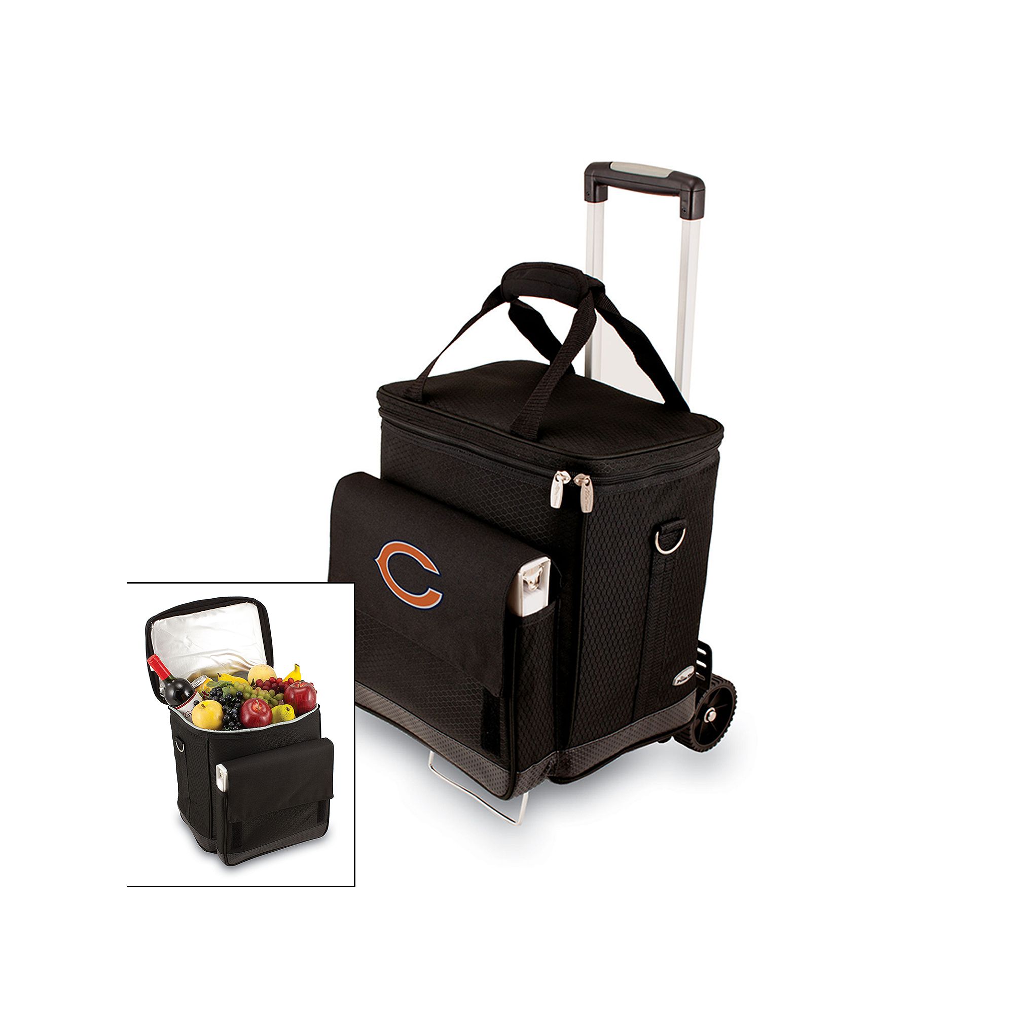 Picnic Time Chicago Bears Cellar Insulated Wine Cooler & Hand Cart, Black