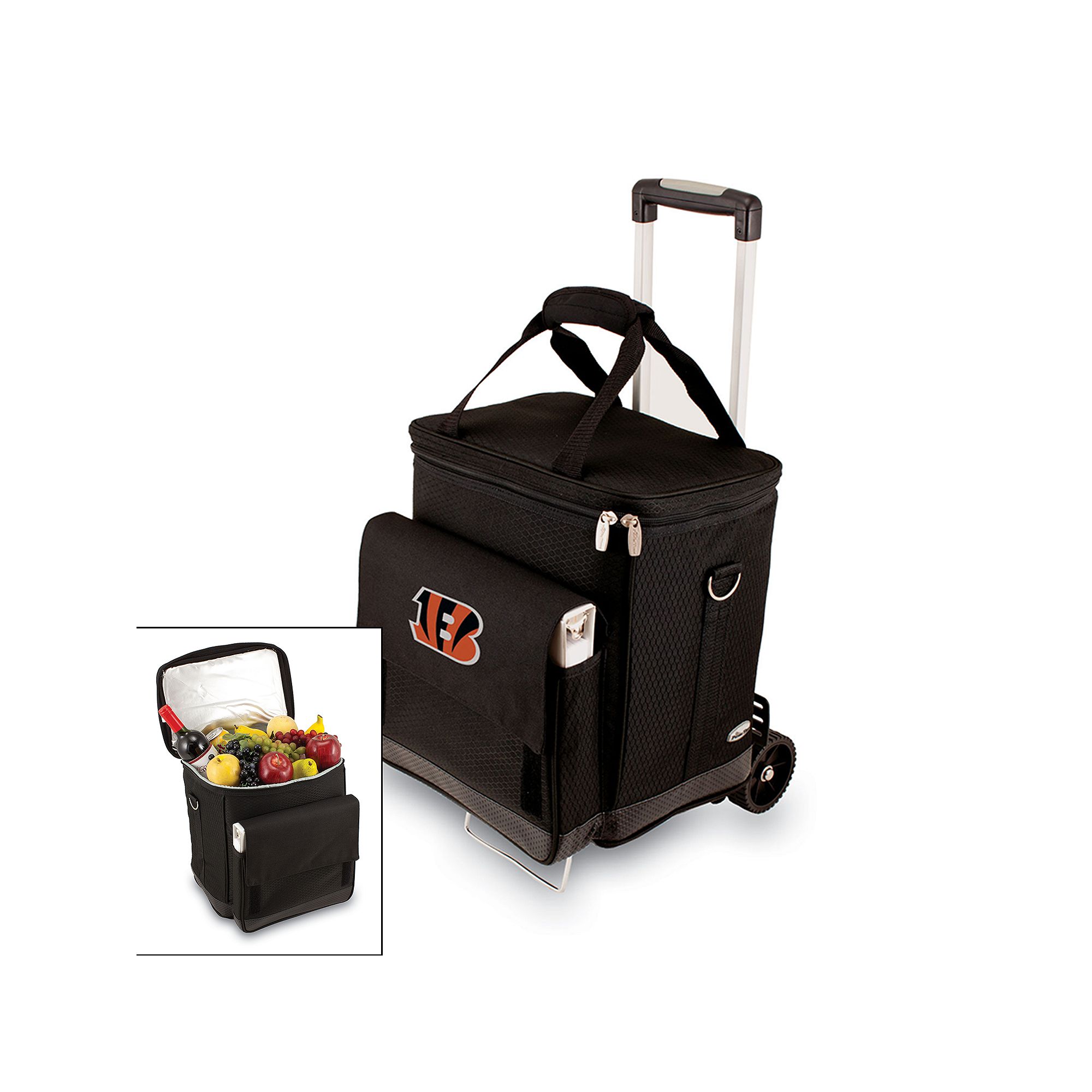 Picnic Time Cincinnati Bengals Cellar Insulated Wine Cooler & Hand Cart, Bl