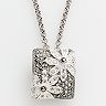 Lavish by TJM Sterling Silver Crystal Flower Pendant