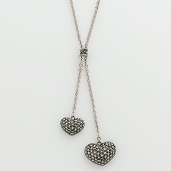 Lavish by TJM Sterling Silver Heart Lariat Necklace
