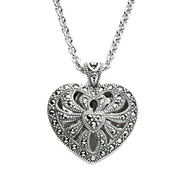 Lavish by TJM Sterling Silver Openwork Heart Locket