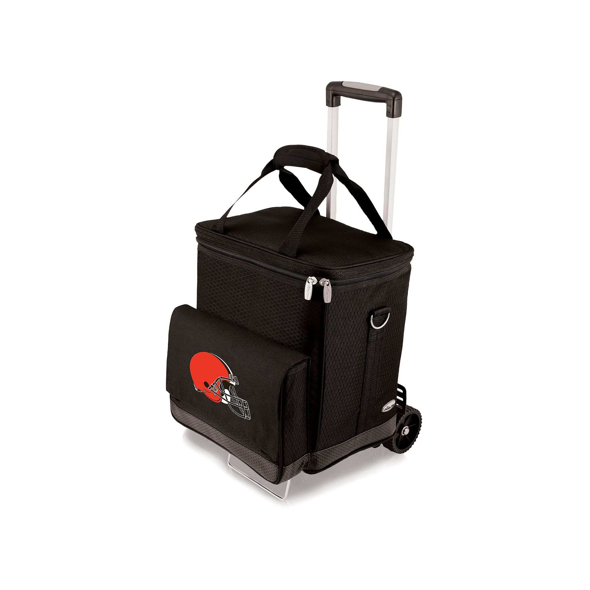 Picnic Time Cleveland Browns Cellar Insulated Wine Cooler & Hand Cart, Blac