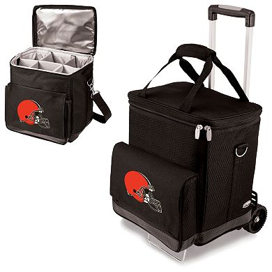 Picnic Time Cleveland Browns Cellar Insulated Wine Cooler and Hand Cart
