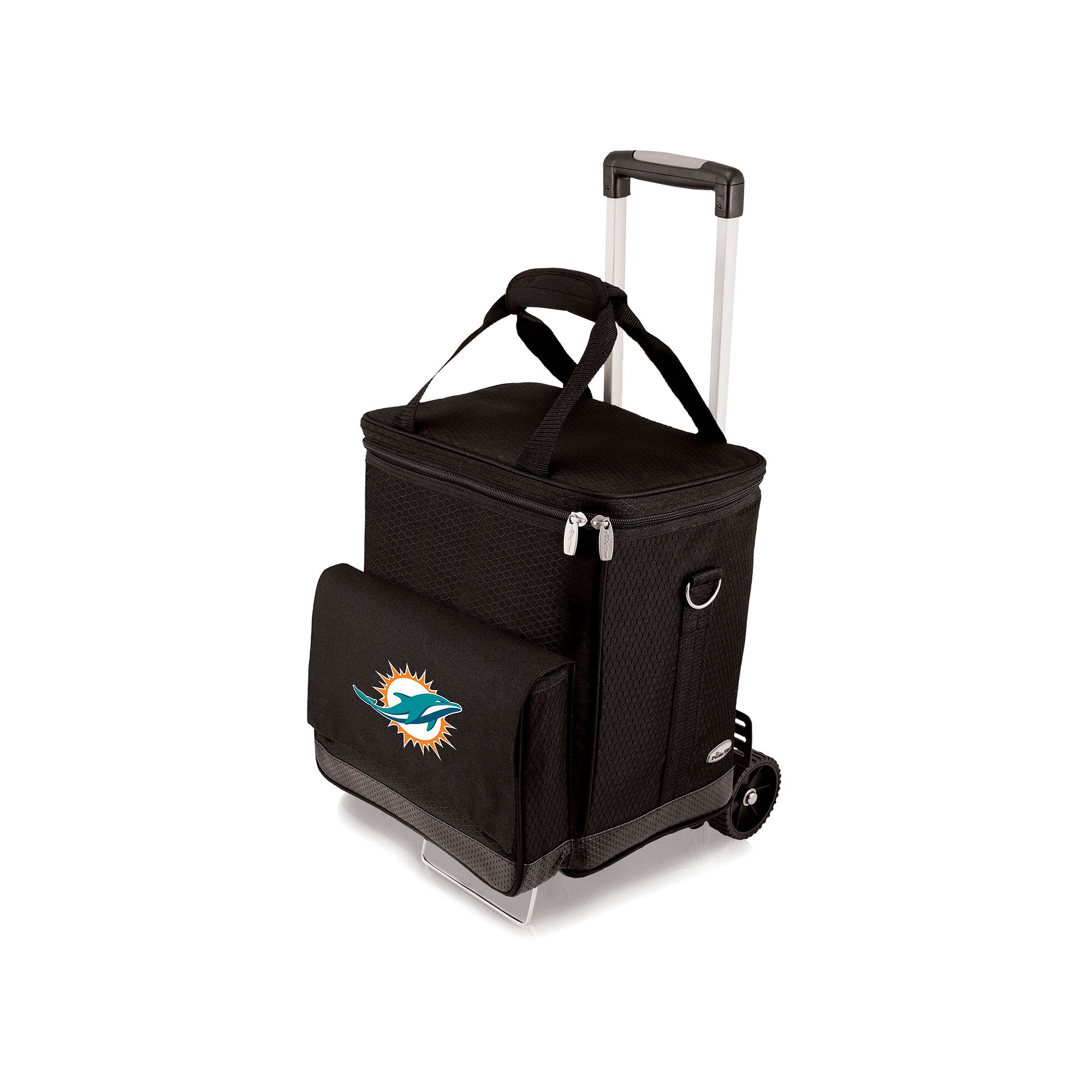 Picnic Time Miami Dolphins Cellar Insulated Wine Cooler & Hand Cart, Black