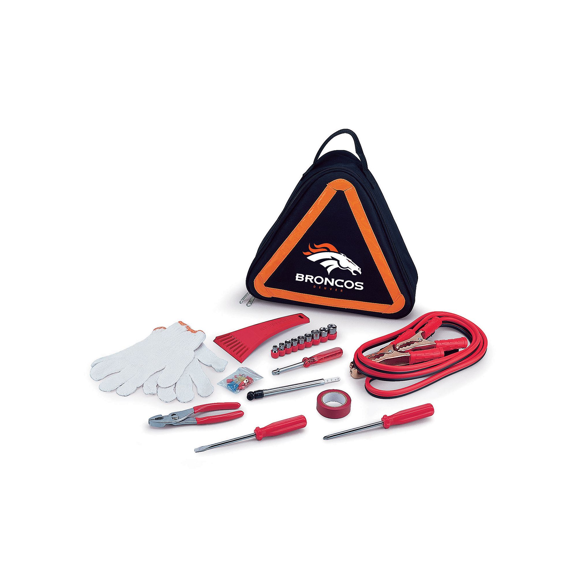 Picnic Time Denver Broncos Roadside Emergency Kit, Black