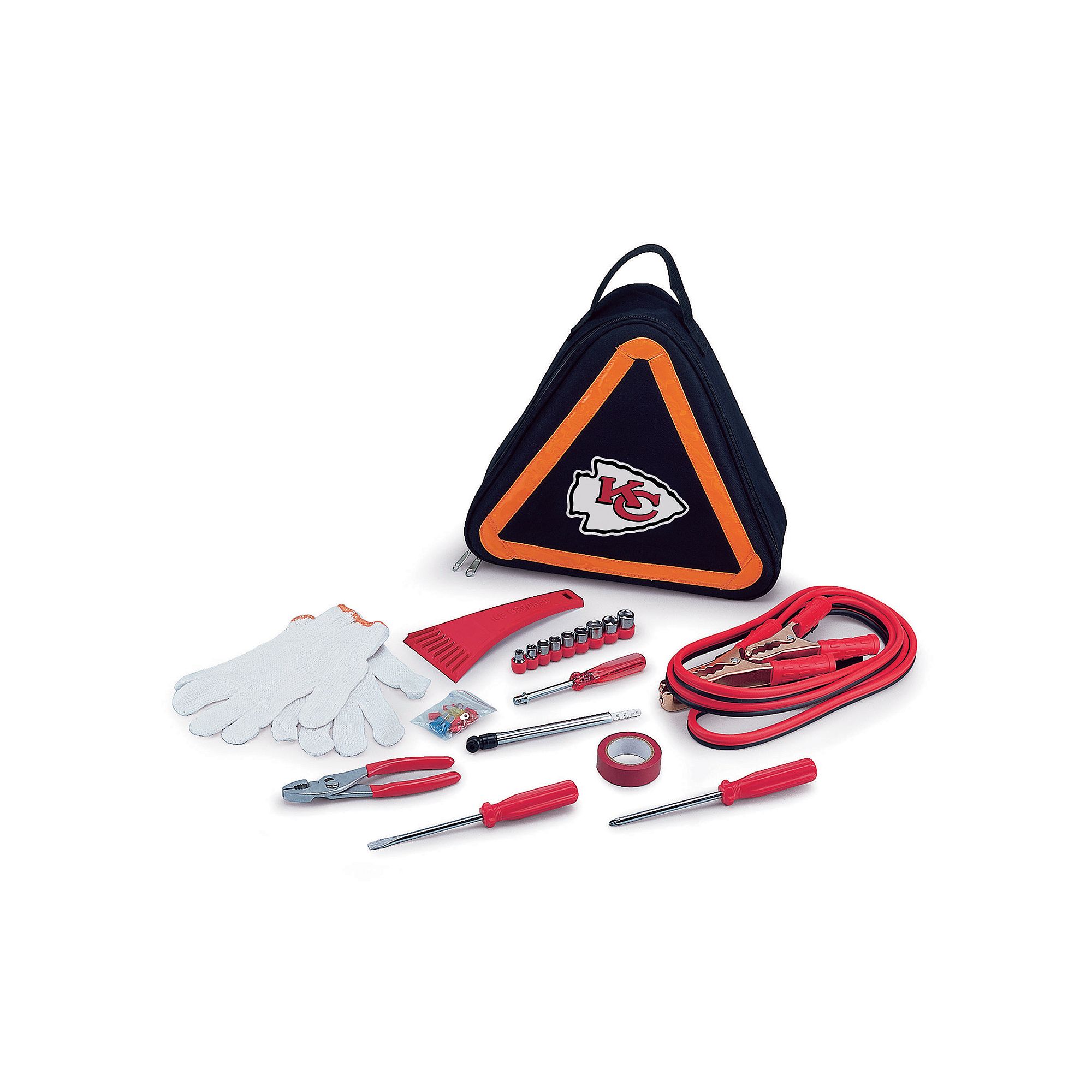Picnic Time Kansas City Chiefs Roadside Emergency Kit, Black