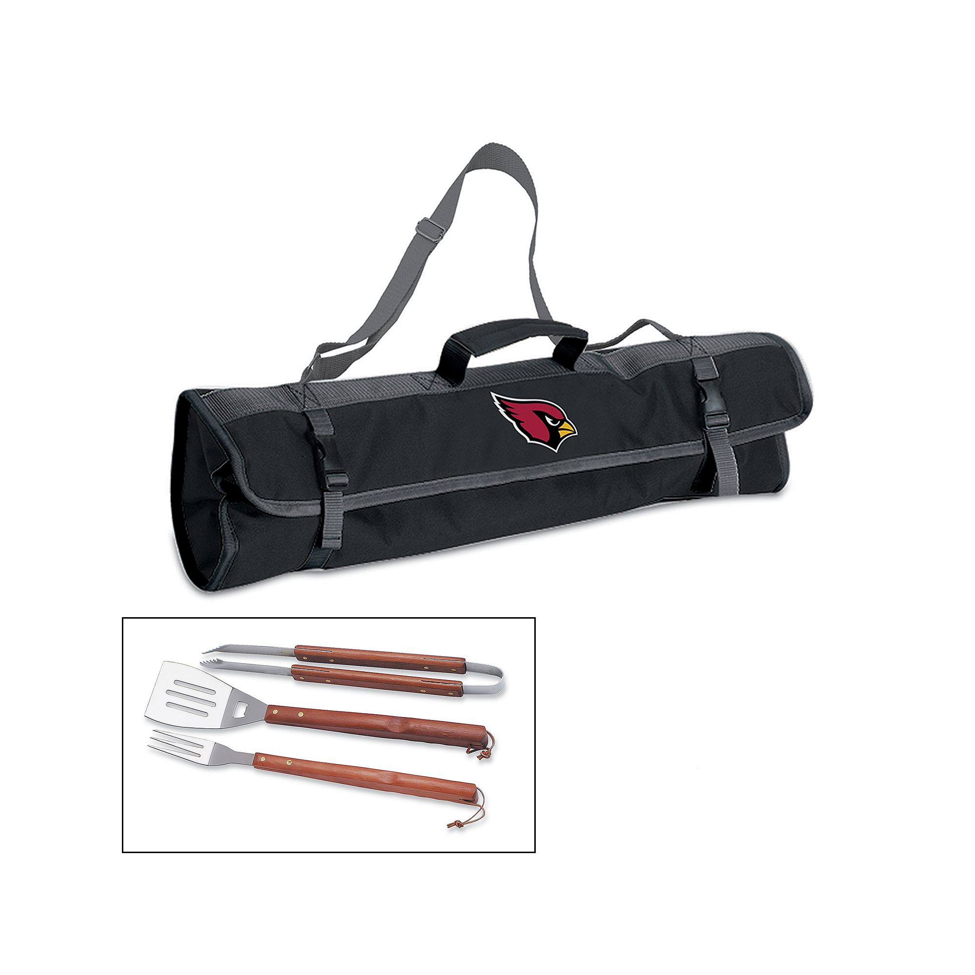 Picnic Time Arizona Cardinals 4-pc. Barbecue Tote Set, Black