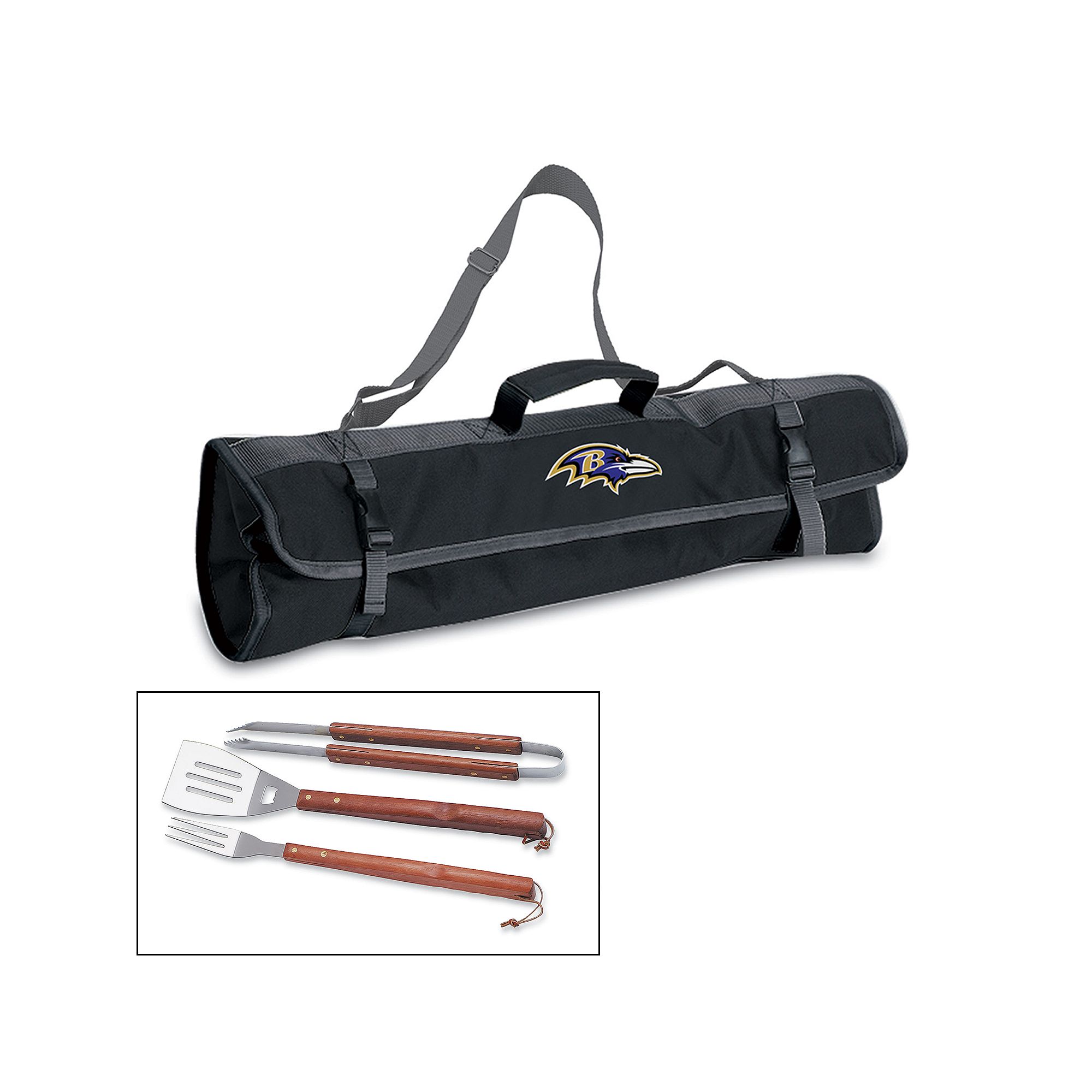 Picnic Time Baltimore Ravens 4-pc. Barbecue Tote Set, Black