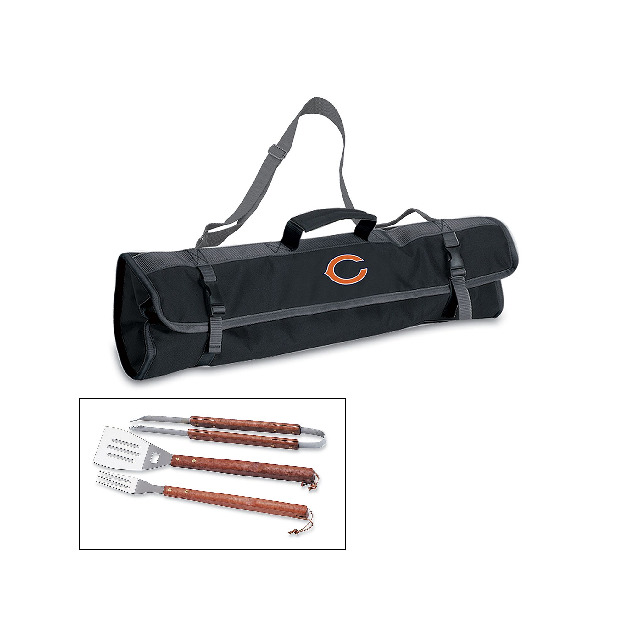 Picnic Time Chicago Bears 4-pc. Barbecue Tote Set, Black