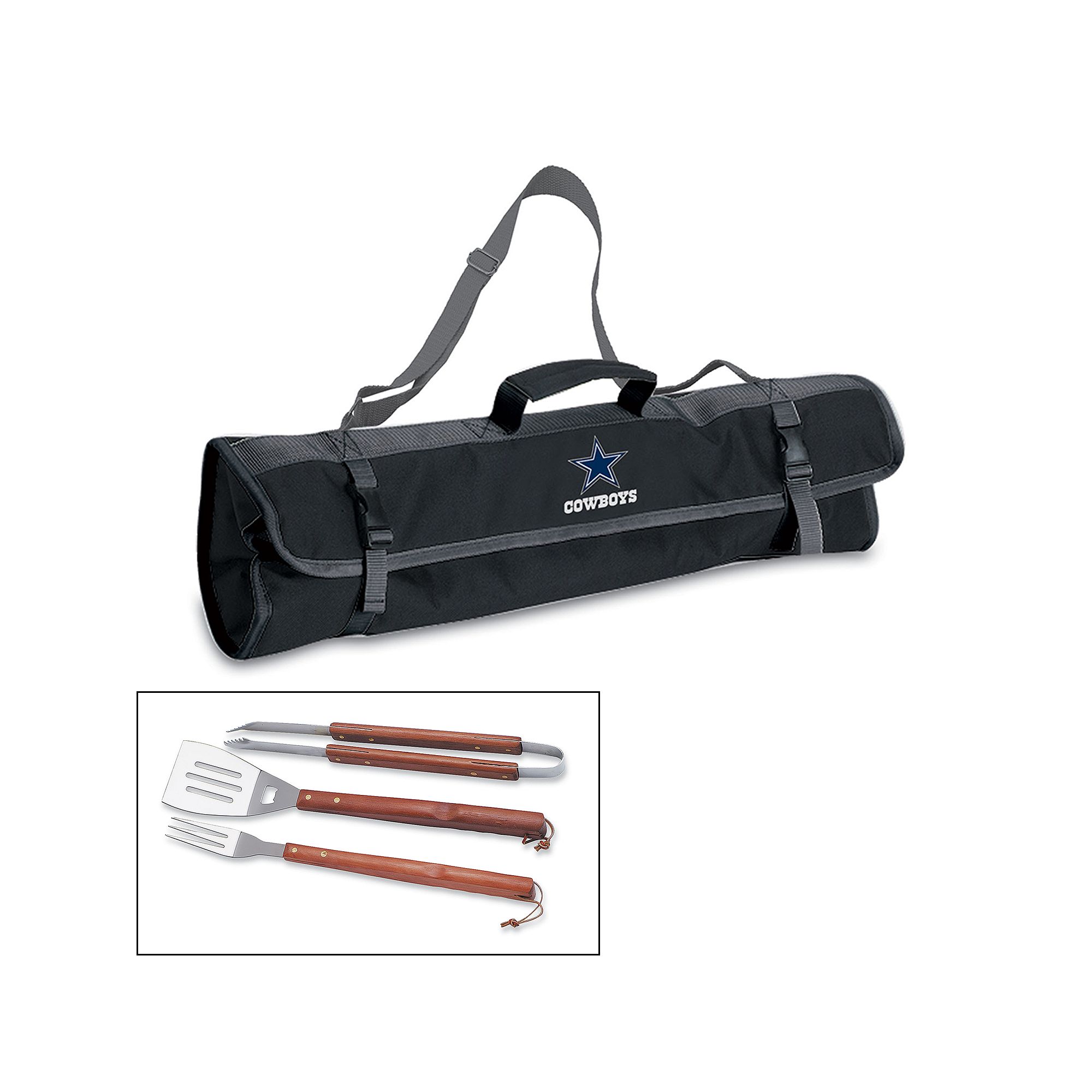 Picnic Time Dallas Cowboys 4-pc. Barbecue Tote Set, Black