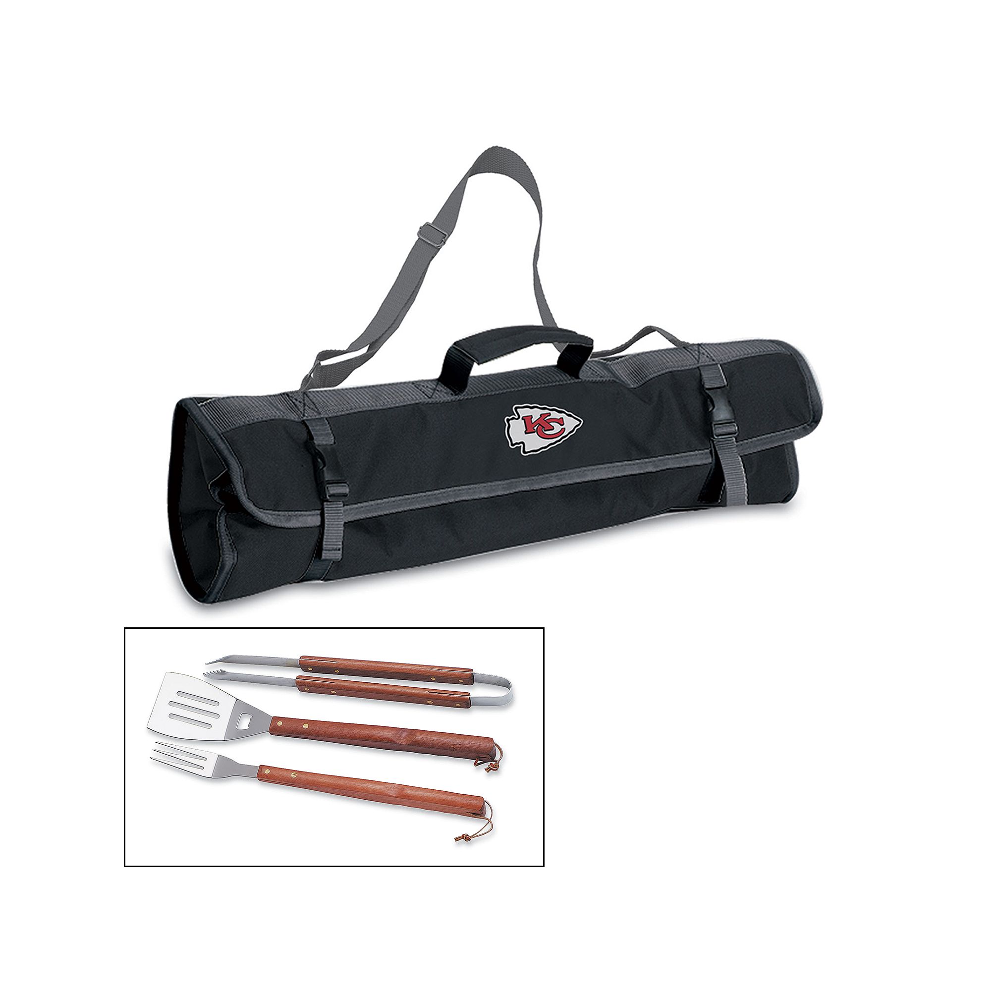 Picnic Time Kansas City Chiefs 4-pc. Barbecue Tote Set, Black
